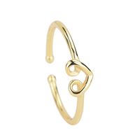 Casual Simple Style Heart Shape Sterling Silver Plating Hollow Out Open Ring sku image 1