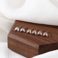 1 Pair Simple Style Commute Horse Eye Plating Inlay Sterling Silver Zircon Ear Studs main image 2
