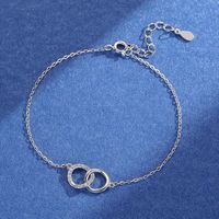 Ig Style Round Sterling Silver Inlay Zircon Bracelets sku image 2