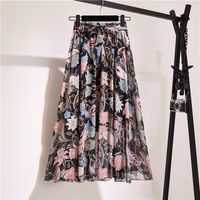 Summer Casual Vintage Style Geometric Polka Dots Flower Polyester Chiffon Maxi Long Dress Skirts main image 5