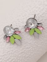 Fashion Butterfly Inlay Alloy Artificial Rhinestones Earrings main image 7