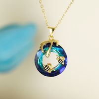 Modern Style Bee Copper Plating Inlay Zircon 18k Gold Plated Pendant Necklace main image 3