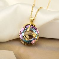 Modern Style Bee Copper Plating Inlay Zircon 18k Gold Plated Pendant Necklace main image 4