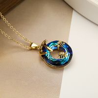 Modern Style Bee Copper Plating Inlay Zircon 18k Gold Plated Pendant Necklace main image 2