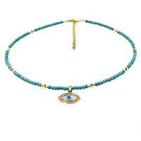 Elegant Lady Devil'S Eye Butterfly 304 Stainless Steel Artificial Crystal Turquoise Gold Plated Pendant Necklace In Bulk sku image 4
