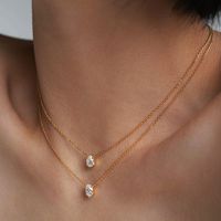 Ig Style Simple Style Water Droplets Alloy Plating Inlay Rhinestones Women's Layered Necklaces main image 9