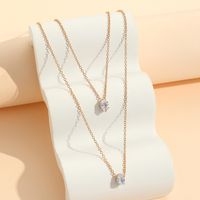 Ig Style Simple Style Water Droplets Alloy Plating Inlay Rhinestones Women's Layered Necklaces main image 8