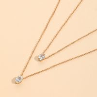 Ig Style Simple Style Water Droplets Alloy Plating Inlay Rhinestones Women's Layered Necklaces main image 7