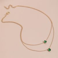 Ig Style Simple Style Water Droplets Alloy Plating Inlay Rhinestones Women's Layered Necklaces main image 4