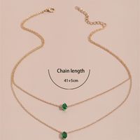 Ig Style Simple Style Water Droplets Alloy Plating Inlay Rhinestones Women's Layered Necklaces main image 2