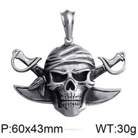 Rock Punk Skull Stainless Steel Titanium Steel Charms Jewelry Accessories sku image 3