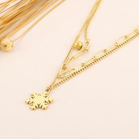 Titanium Steel 18K Gold Plated Vacation Plating Snowflake Bracelets Earrings Necklace main image 9