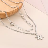 Titanium Steel 18K Gold Plated Vacation Plating Snowflake Bracelets Earrings Necklace main image 6
