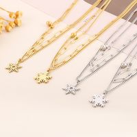 Titanium Steel 18K Gold Plated Vacation Plating Snowflake Bracelets Earrings Necklace main image 4