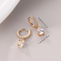 1 Pair Modern Style Water Droplets Inlay Copper Zircon Drop Earrings main image 2