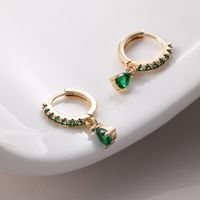 1 Pair Modern Style Water Droplets Inlay Copper Zircon Drop Earrings main image 1