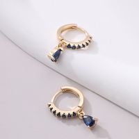 1 Pair Modern Style Water Droplets Inlay Copper Zircon Drop Earrings main image 4
