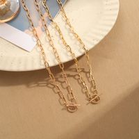 Iron Copper Simple Style Cool Style Toggle Plating Geometric Solid Color Necklace main image 1