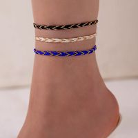 Simple Foot Accessories Bohemian Contrast Color Woven Anklet sku image 12