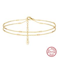 Simple Style Solid Color Sterling Silver Women's Anklet sku image 1