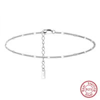 Simple Style Solid Color Sterling Silver Beaded Women's Anklet sku image 2