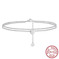 Simple Style Heart Shape Sterling Silver Plating Women's Anklet sku image 2