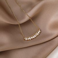 Simple Style Geometric Leaf Smiley Face Alloy Pearl Necklace 1 Piece sku image 9
