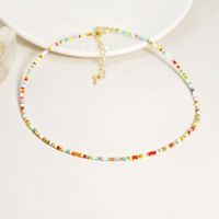 Élégant Dame Géométrique Forme De Cœur Perle De Rocaille Émail Femmes Collier sku image 10