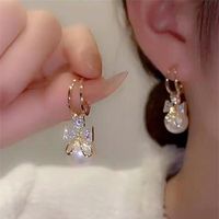 1 Pair Lady Bow Knot Inlay Alloy Artificial Gemstones Ear Studs sku image 5