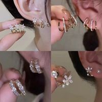1 Pair Lady Bow Knot Inlay Alloy Artificial Gemstones Ear Studs main image 2