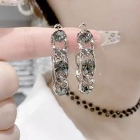 1 Pair Simple Style Commute Solid Color Inlay Alloy Zircon Drop Earrings main image 5