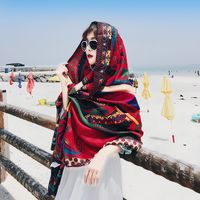 Women's Classic Style Printing Cotton And Linen Scarf Shawl main image 1