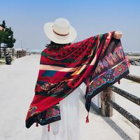Women's Classic Style Printing Cotton And Linen Scarf Shawl main image 5