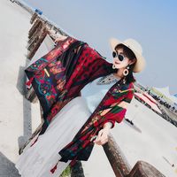 Women's Classic Style Printing Cotton And Linen Scarf Shawl main image 4