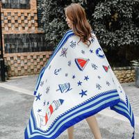 Women's Classic Style Printing Cotton And Linen Scarf Shawl sku image 11