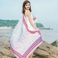 Women's Classic Style Printing Cotton And Linen Scarf Shawl sku image 12
