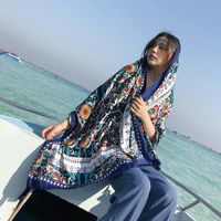 Women's Classic Style Printing Cotton And Linen Scarf Shawl sku image 14