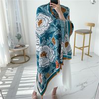Women's Classic Style Printing Cotton And Linen Scarf Shawl sku image 13