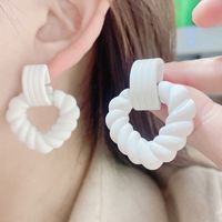 1 Pair Simple Style Heart Shape Stoving Varnish Arylic Drop Earrings sku image 10