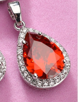 Sweet Water Droplets Copper Plating Inlay Zircon Charms Pendant Necklace sku image 2