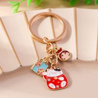 Cute Cat Zinc Alloy Enamel Bag Pendant Keychain main image 4