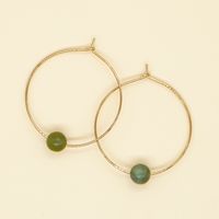 Vacation Round Glass Beaded Women's Hoop Earrings sku image 3