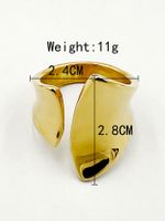 304 Stainless Steel 14K Gold Plated Nordic Style Plating Trumpet Rings main image 2