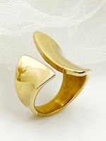 304 Stainless Steel 14K Gold Plated Nordic Style Plating Trumpet Rings main image 1