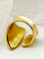 304 Stainless Steel 14K Gold Plated Nordic Style Plating Trumpet Rings main image 3
