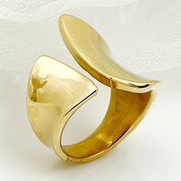304 Stainless Steel 14K Gold Plated Nordic Style Plating Trumpet Rings sku image 2