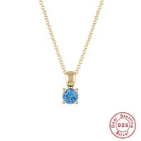 Elegant Luxurious Lady Geometric Sterling Silver Plating Inlay Zircon 18k Gold Plated Pendant Necklace sku image 9