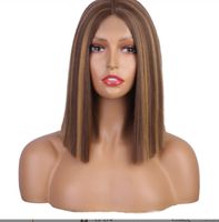 Women's Casual Elegant Street High Temperature Wire Centre Parting Short Straight Hair Wigs sku image 4