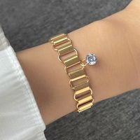Ig Style Simple Style Oval Ferroalloy Plating Inlay Rhinestones Pearl Women's Bracelets Anklet Necklace sku image 1
