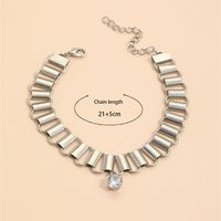 Ig Style Simple Style Oval Ferroalloy Plating Inlay Rhinestones Pearl Women's Bracelets Anklet Necklace main image 2